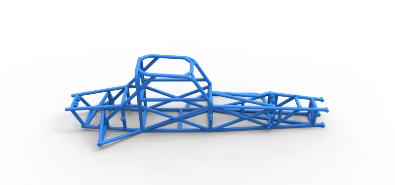 Frame of Supermodified front engine race car V4 Scale 1:25 - Model preview 14
