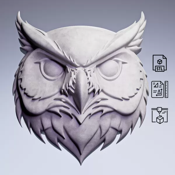Owl Mask Relief #RoZ - Model preview 5