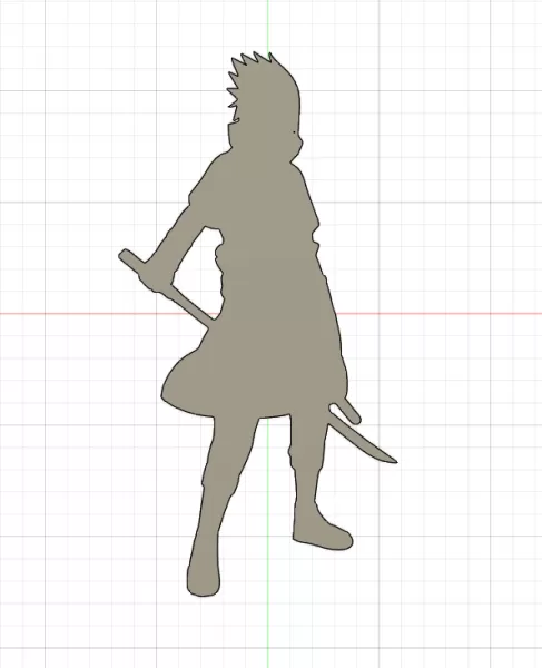 Silhouette Sasuke - Naruto Wall Art - Model preview 1