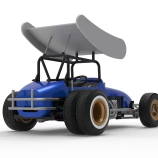 Vintage Winged Supermodified stock car for Dirt V2 Scale 1:25 - Model thumbnail 19