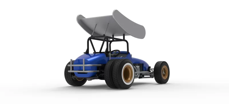 Vintage Winged Supermodified stock car for Dirt V2 Scale 1:25 - Model preview 19