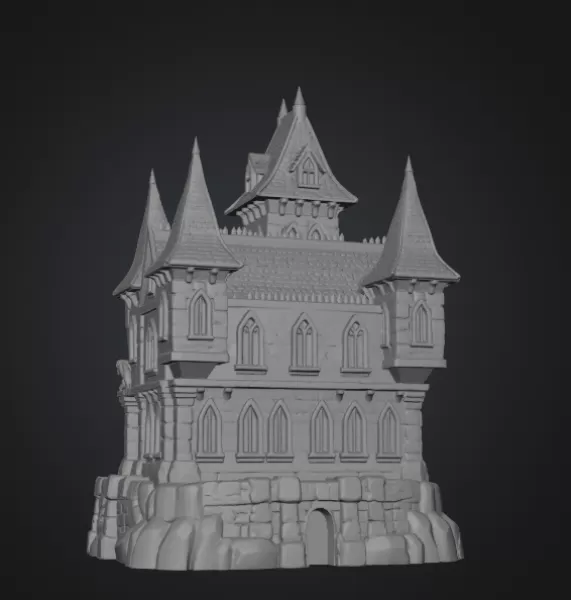 Dark Fantasy Castle STL for 3D Printing - Model preview 10