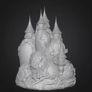 Fantasy Egg Castle STL File– 3D Printable Easter Decoration - Model thumbnail 10