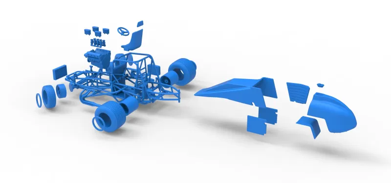 Vintage Dirt Silver Crown Car while turning Scale 1:25 - Model preview 29