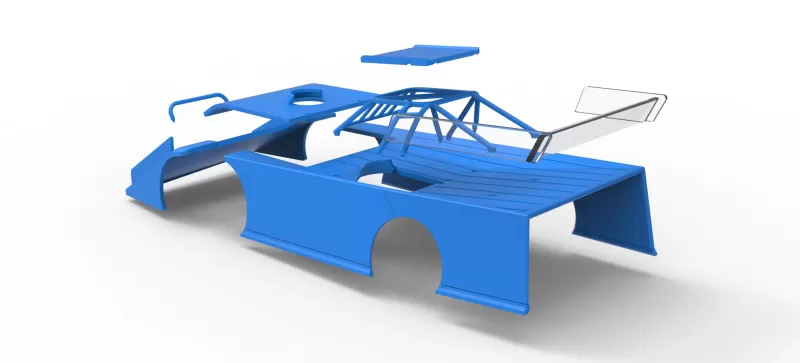 Shell of Wedge Dirt Late model Scale 1:25 - Model preview 24