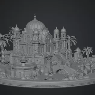 Azure Oasis Palace STL File for 3D Print