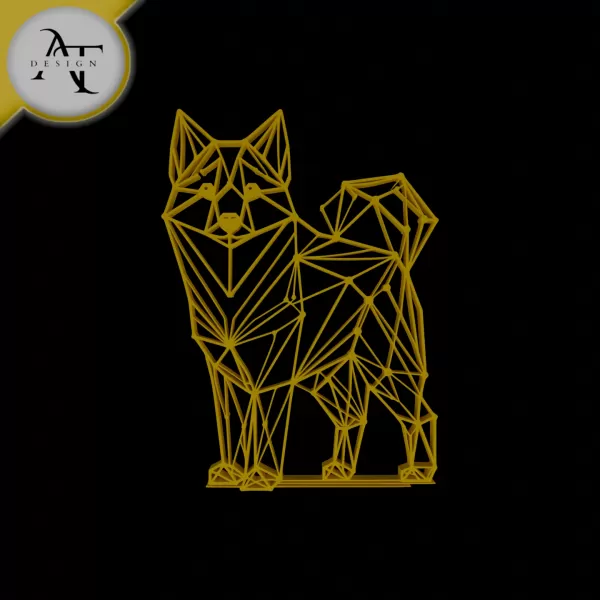 Dog - Geometric - 2D Wall Art Decor - Model preview 1