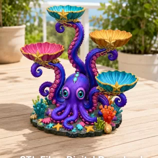 Magical Ocean Octopus Organizer STL File for 3D Print - Model thumbnail 2
