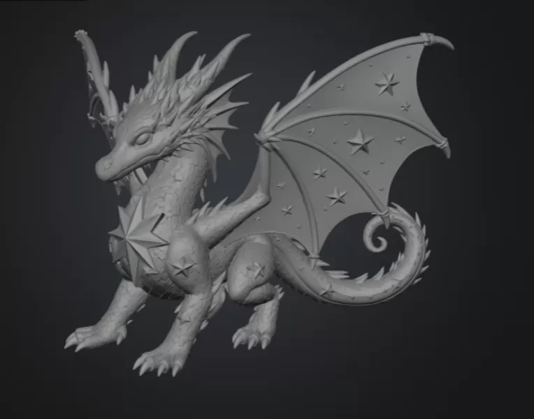 Celestial Star Dragon STL File for 3D Print - Model preview 8