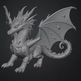 Celestial Star Dragon STL File for 3D Print - Model thumbnail 8