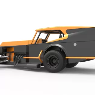 Vintage Dirt Modified stock car Version 5 while turning 1:25 - Model thumbnail 13