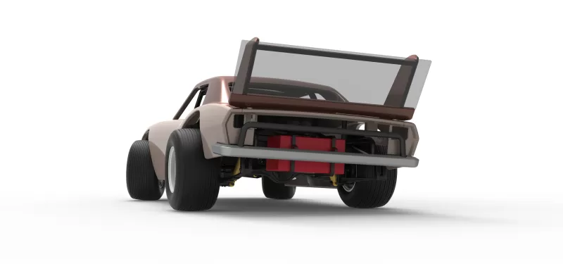 Vintage Semi-Late Model Stock Car while turning Scale 1:25 - Model preview 15