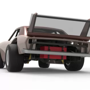 Vintage Semi-Late Model Stock Car while turning Scale 1:25 - Model thumbnail 15