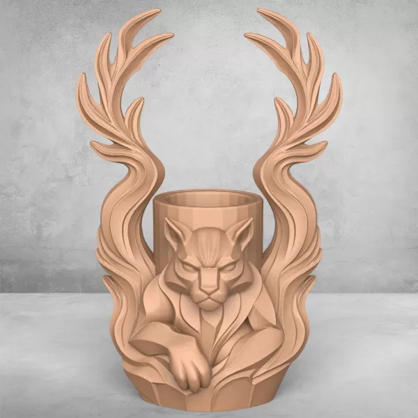Modern Wolf Vase - Model preview 1