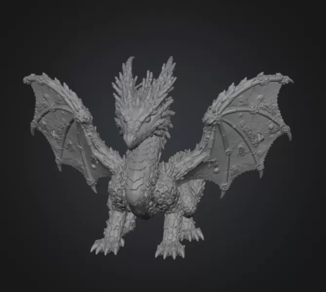 🐉 Coral Reef Dragon STL File for 3D Print - Model preview 10