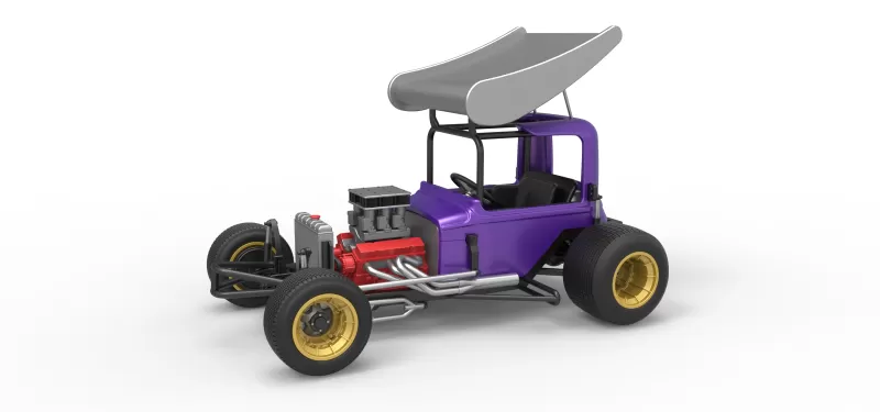 Vintage Winged Supermodified stock car for Dirt Scale 1:25 - Model preview 1