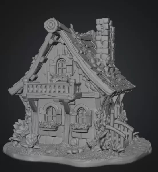 Enchanted Bloom Cottage STL File for 3D Printing - Model preview 13