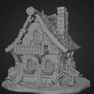 Enchanted Bloom Cottage STL File for 3D Printing