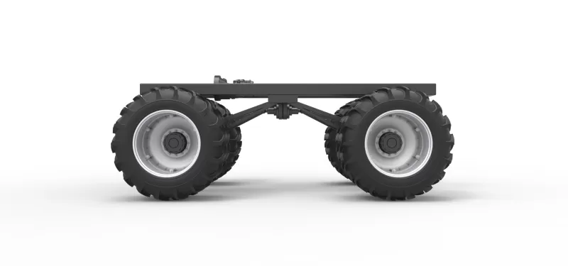 Chassis of Vintage Monster Truck with double wheels Scale 1:25 - Model preview 6