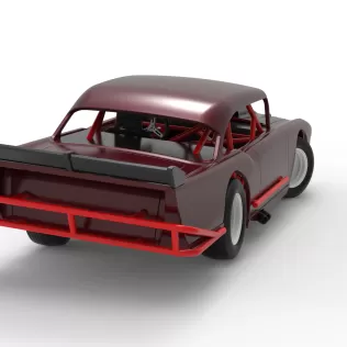 Vintage Dirt Modified stock car V9 while turning Scale 1:25 - Model thumbnail 18