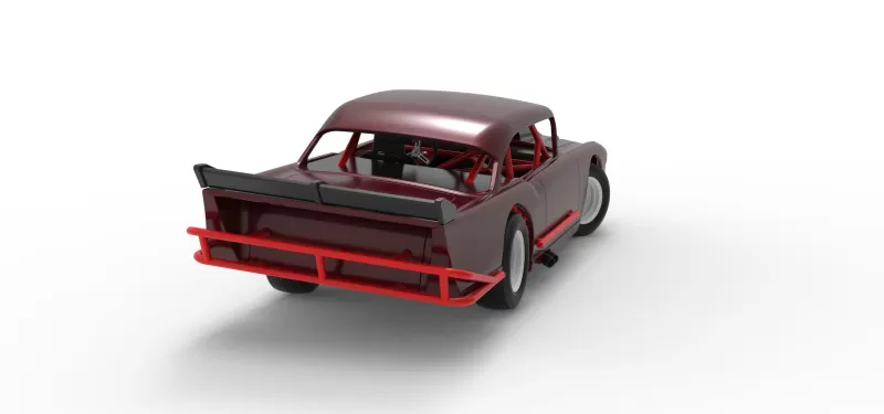 Vintage Dirt Modified stock car V9 while turning Scale 1:25 - Model preview 18