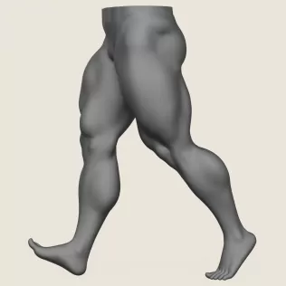 Muscular Man Leg Pose 10 - Model thumbnail 3