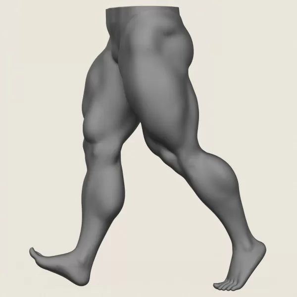 Muscular Man Leg Pose 10 - Model preview 3