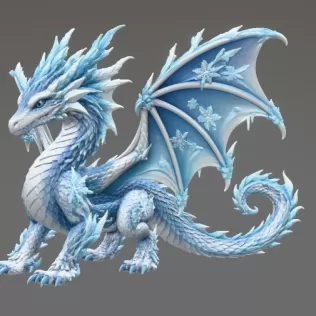 Winter Frost Dragon STL File for 3D Print - Model thumbnail 6