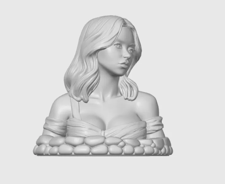 Sydney Sweeney 3D Bust - Model preview 11