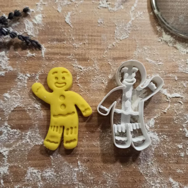 Happy Cute “Cookie Man” Cookie Cutter, Gingerbread Man Cutter - Model preview 4