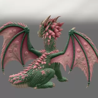 Blossom Meadow Dragon STL File for 3D Print - Model thumbnail 6