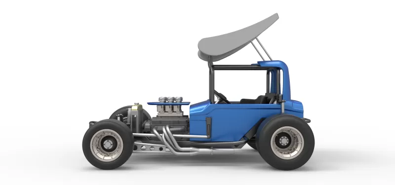 Vintage Winged Supermodified stock car Version 2 Scale 1:25 - Model preview 9
