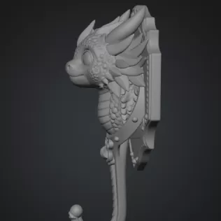Cute Dragon Wall Hook – STL File for 3D Printing - Model thumbnail 10