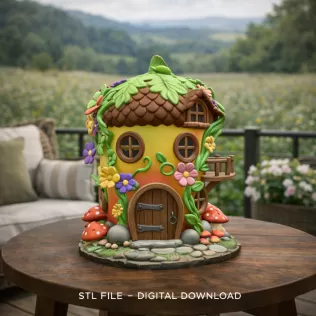 Whimsical Fairy Garden Cottage STL File 3D Printable