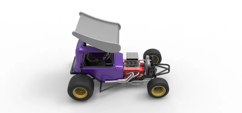 Vintage Winged Supermodified stock car for Dirt Scale 1:25 - Model preview 23