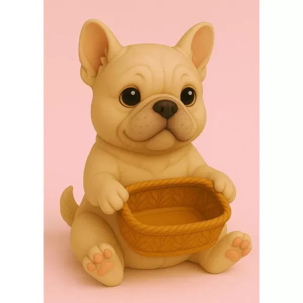 Bulldog Holding a Gift Basket - Model preview 1