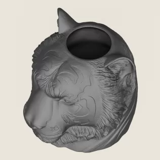Tiger Head Plant Pot - Model thumbnail 2