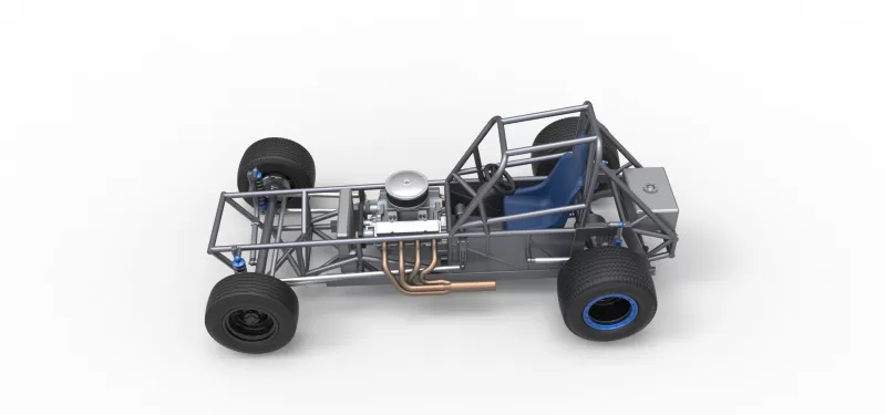 Vintage Dirt Modified stock car Base Version 5 Scale 1:25 - Model preview 10