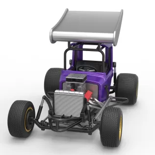 Vintage Winged Supermodified stock car for Dirt Scale 1:25 - Model thumbnail 5