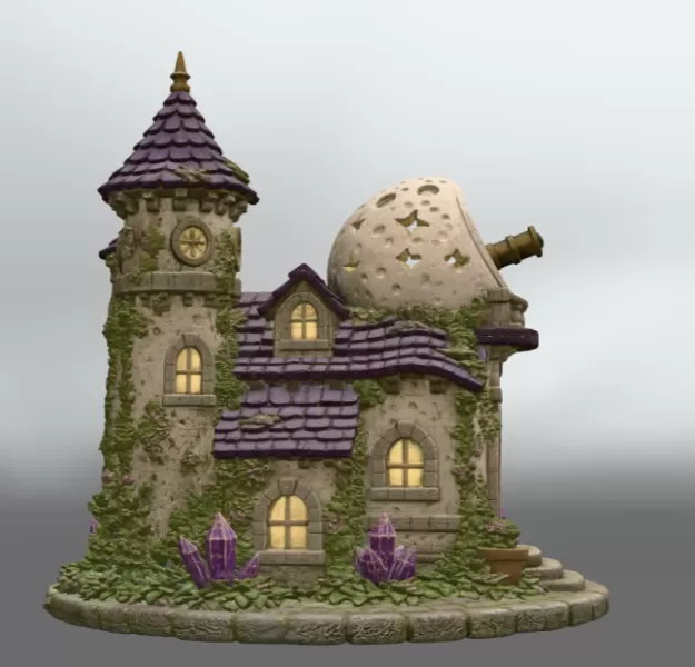Enchanted Moon Observatory STL File for 3D Print - Model preview 7