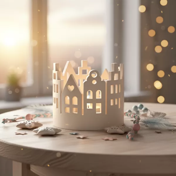 Christmas Village Candle Holder | Cozy Christmas Houses - Model preview 5