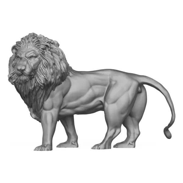 Lion Sculpture 3D Print Model - Model preview 1