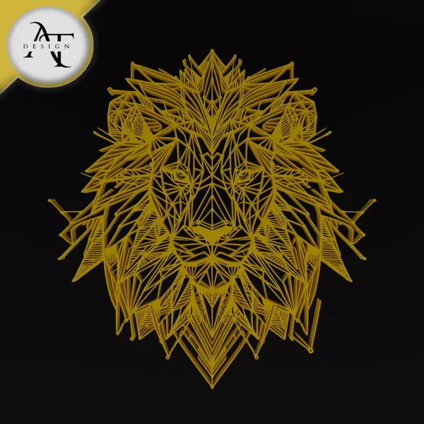 Lion - Geometric - 2D Wall Art Decor - Model preview 1