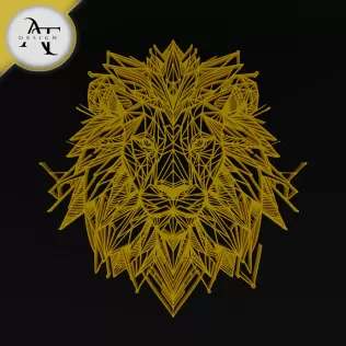 Lion - Geometric - 2D Wall Art Decor