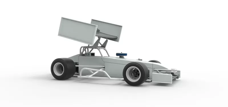 Supermodified front engine Winged race car V4 Scale 1:25 - Model preview 20