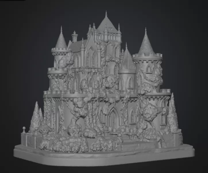 Bougainvillea Castle STL File for 3D Print - Model preview 21