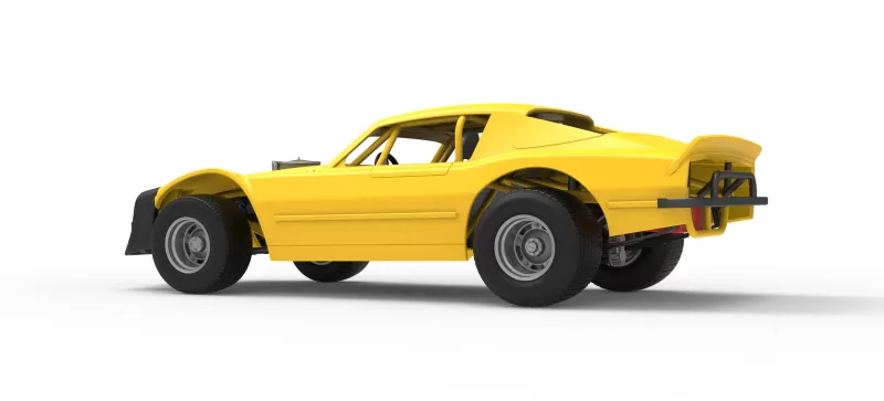 Vintage Dirt late model Race car Version 2 Scale 1:25 - Model preview 13