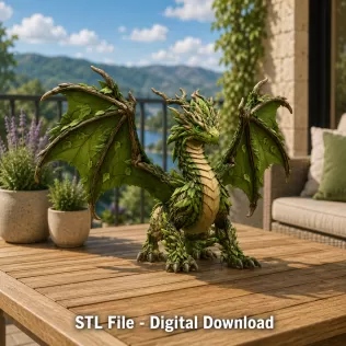Woodland Guardian Dragon STL File for 3D Print - Model thumbnail 2