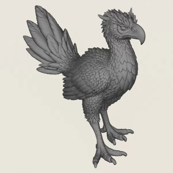 Dinosaur Monster Bird Print Ready 3D Model - Model preview 5