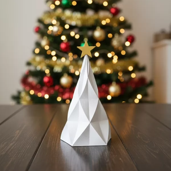 Christmas Tree Figurine | Modern Holiday Geometric Decoration - Model preview 2